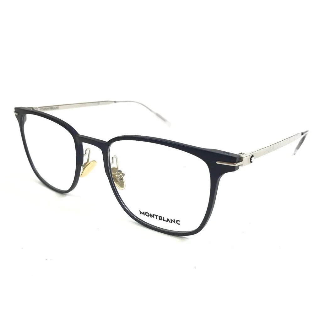 Montblanc Eyeglasses Frames MB0397ON 004 Blue Silver Square Full Rim 52-20-145